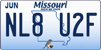 MO license plate NL8U2F