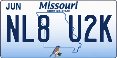 MO license plate NL8U2K