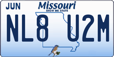 MO license plate NL8U2M