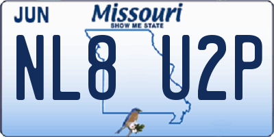 MO license plate NL8U2P