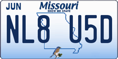 MO license plate NL8U5D