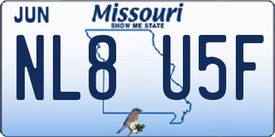 MO license plate NL8U5F