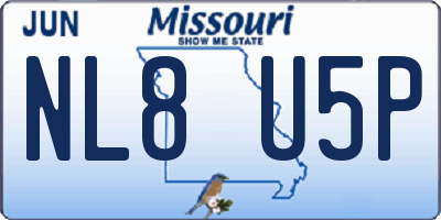 MO license plate NL8U5P
