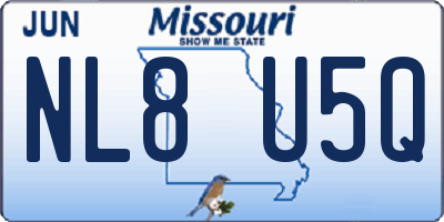 MO license plate NL8U5Q