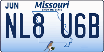 MO license plate NL8U6B