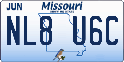 MO license plate NL8U6C