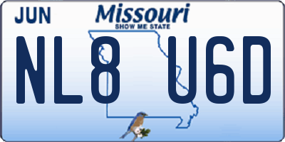 MO license plate NL8U6D