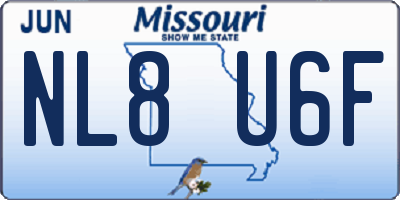 MO license plate NL8U6F