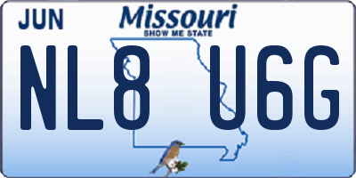 MO license plate NL8U6G