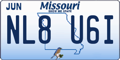 MO license plate NL8U6I