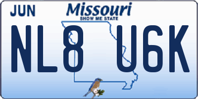 MO license plate NL8U6K