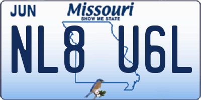 MO license plate NL8U6L