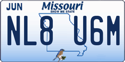 MO license plate NL8U6M