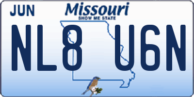 MO license plate NL8U6N