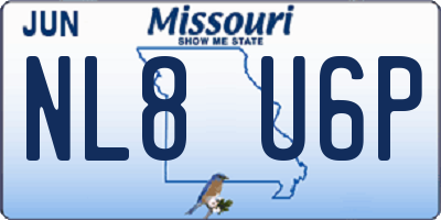 MO license plate NL8U6P