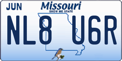MO license plate NL8U6R