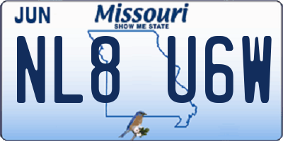 MO license plate NL8U6W