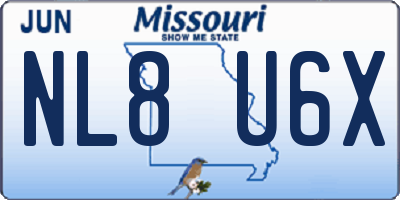 MO license plate NL8U6X