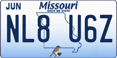 MO license plate NL8U6Z