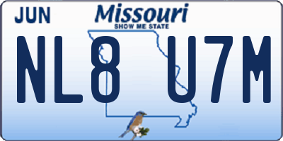 MO license plate NL8U7M