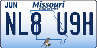 MO license plate NL8U9H