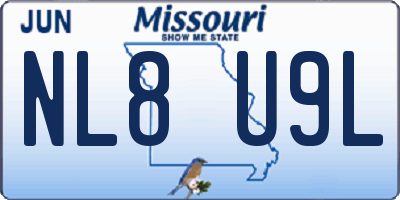 MO license plate NL8U9L