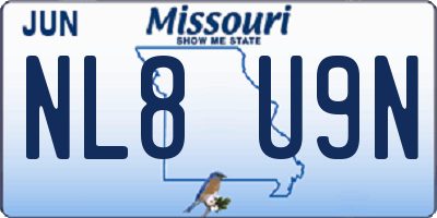 MO license plate NL8U9N