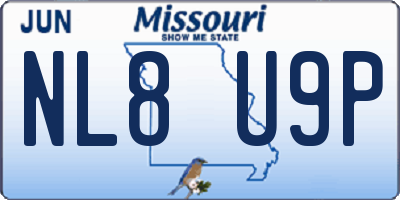 MO license plate NL8U9P
