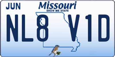 MO license plate NL8V1D