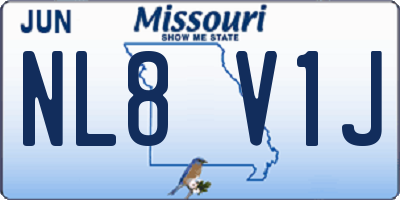 MO license plate NL8V1J
