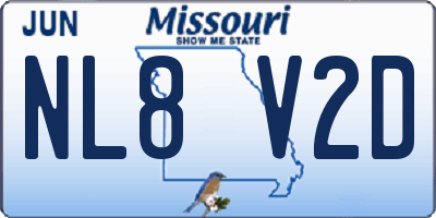 MO license plate NL8V2D