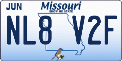 MO license plate NL8V2F