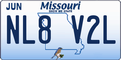 MO license plate NL8V2L