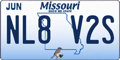 MO license plate NL8V2S