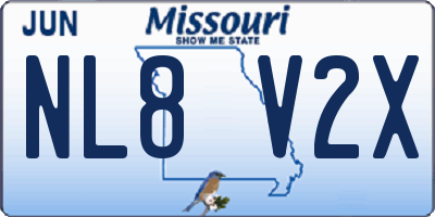 MO license plate NL8V2X