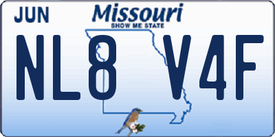 MO license plate NL8V4F