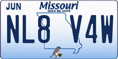 MO license plate NL8V4W
