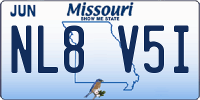 MO license plate NL8V5I