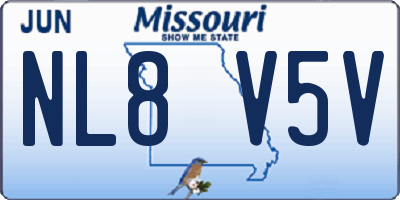 MO license plate NL8V5V