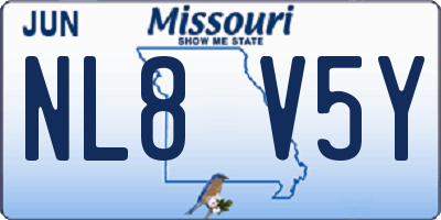 MO license plate NL8V5Y