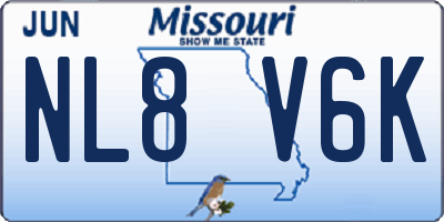 MO license plate NL8V6K