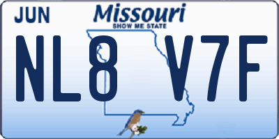 MO license plate NL8V7F