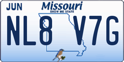 MO license plate NL8V7G