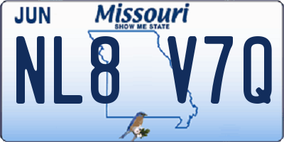MO license plate NL8V7Q