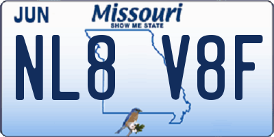 MO license plate NL8V8F