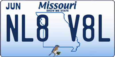 MO license plate NL8V8L