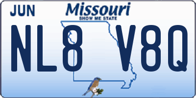 MO license plate NL8V8Q