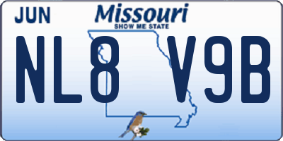 MO license plate NL8V9B