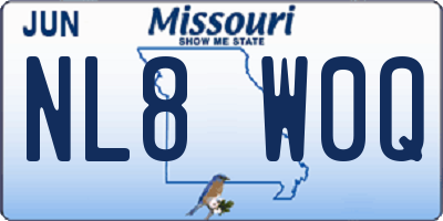 MO license plate NL8W0Q