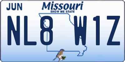 MO license plate NL8W1Z